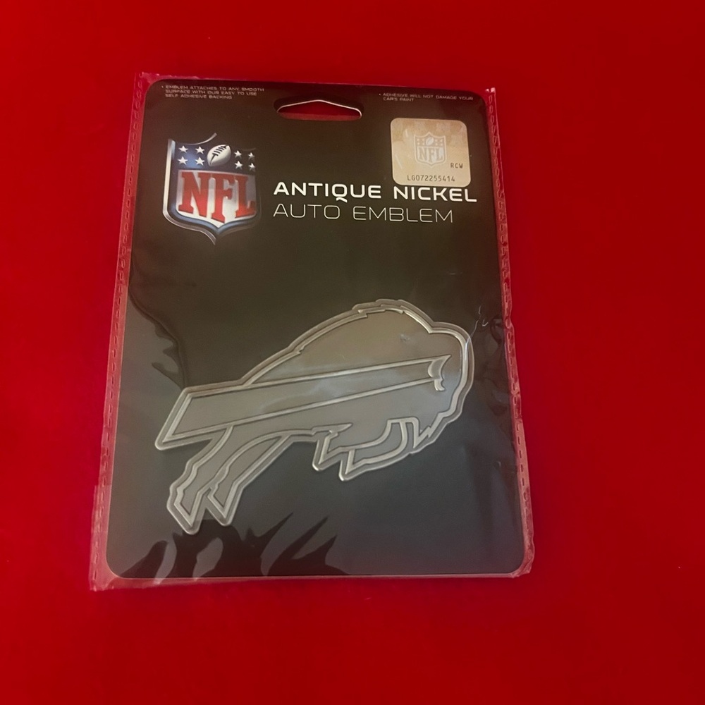 NFL Buffalo Bills Antique Nickel Auto Emblem